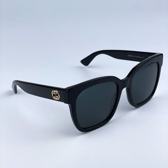 NEW GUCCI GG0034SN 001 Black Grey Square Women Sunglasses